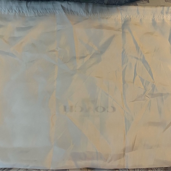 Coach white satin dust bag 16x13 for purse storage. Drawstring. Like new. - Picture 4 of 6
